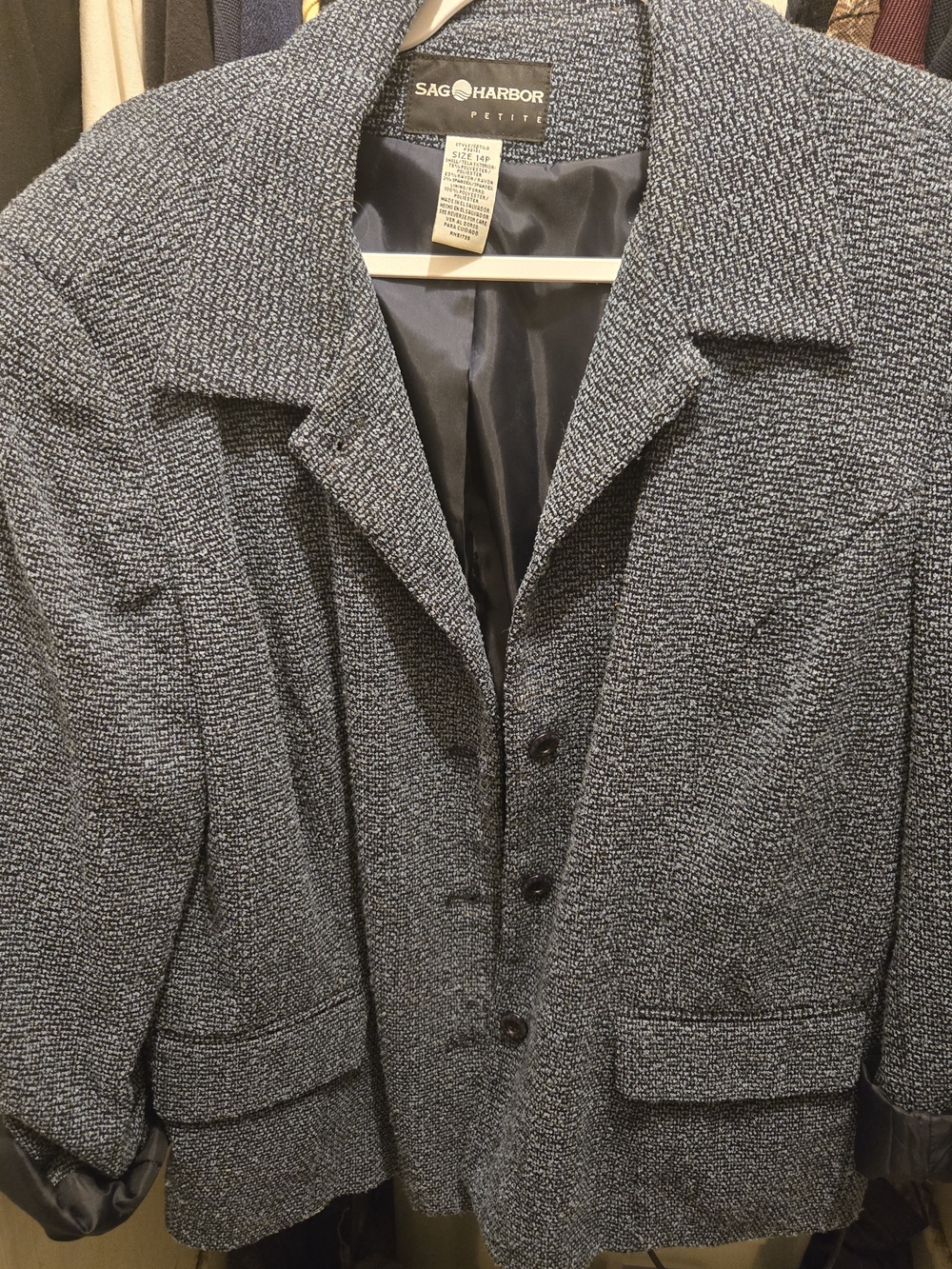 Sag Harbor Blue Textured Blazer Jacket
